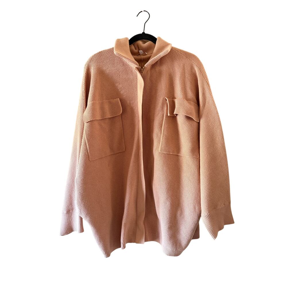 Lunya Pink Oversized Full Zip Jacket sz XS/S